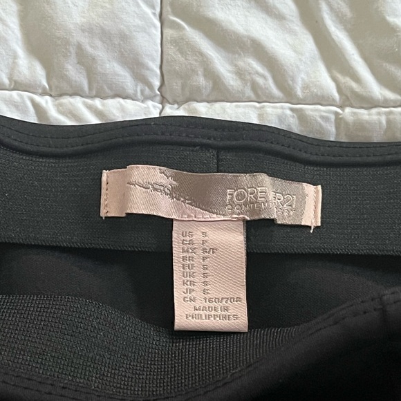 Workwear Black Pencil Skirt Double Front Zipper Detail - Picture 4 of 4